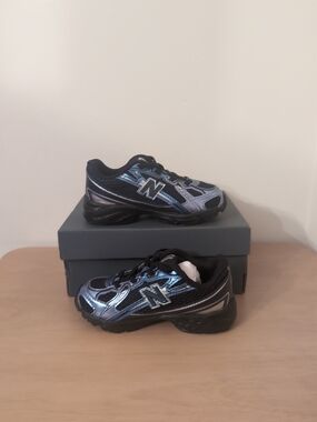 New Balance 740 Bungee Lace Toddler Running Sneakers 8 Blue Black IZ740DT